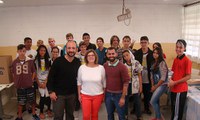 Reciclagem de papel realizada com alunos do 9º ano na Escola Estadual em tempo integral André Donatoni (Ibaté-SP) no dia 16/05